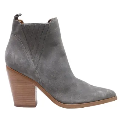 MARC FISHER Ankle Boots Grey Leather Womens UK 9