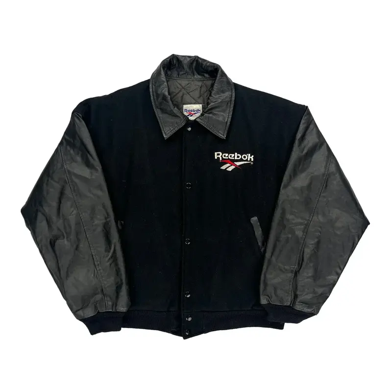 Reebok Varsity Jacket - Medium Black Wool Blend
