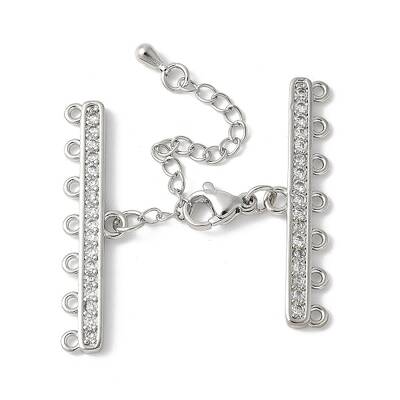 Brass Clear Cubic Zirconia Chain Extender