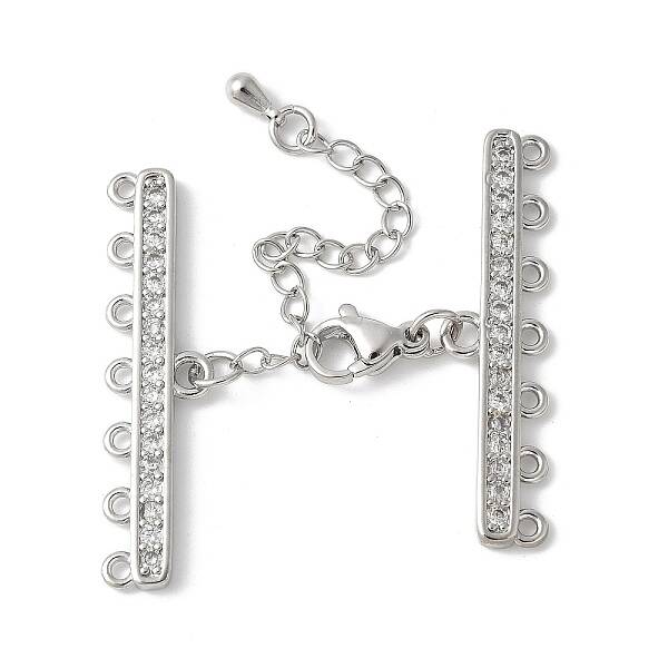 Brass Clear Cubic Zirconia Chain Extender
