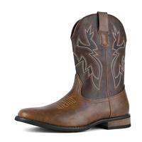 Cowboy Boots For Men Western Boot Durable Fashionable Retro Classic Square Toe Cow Boots, Accommodate Both Regular and Wide C...