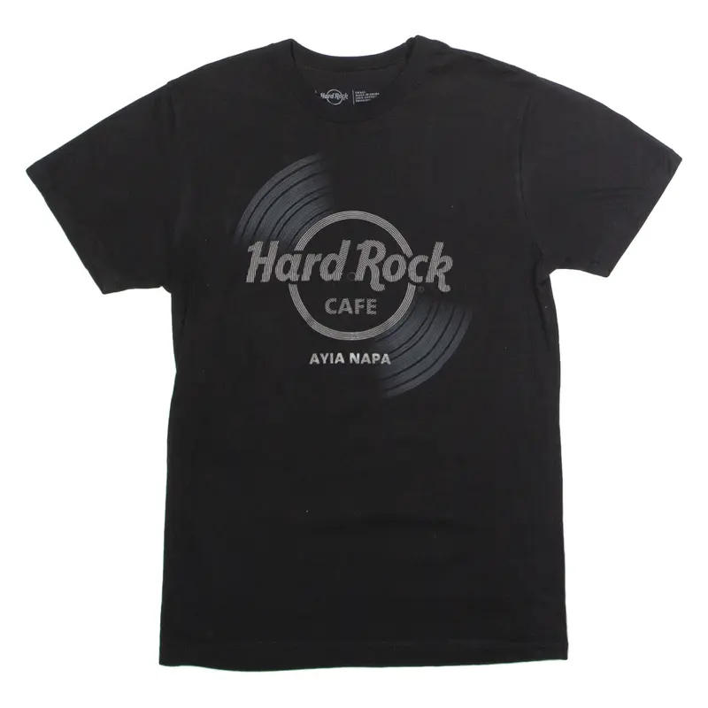 HARD ROCK CAFE Ayia Napa Mens T-Shirt Black Crew Neck S
