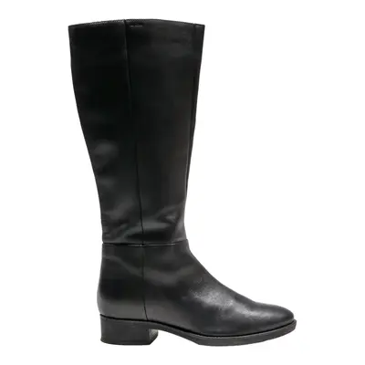 GEOX High Boots Black Leather Womens UK 4