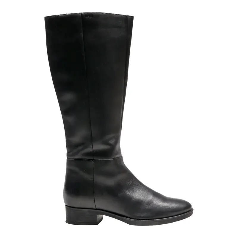 GEOX High Boots Black Leather Womens UK 4