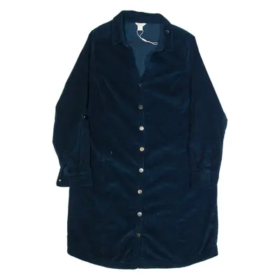 MONSOON Womens Shirt Dress Blue Corduroy Long Sleeve Knee Length UK 16