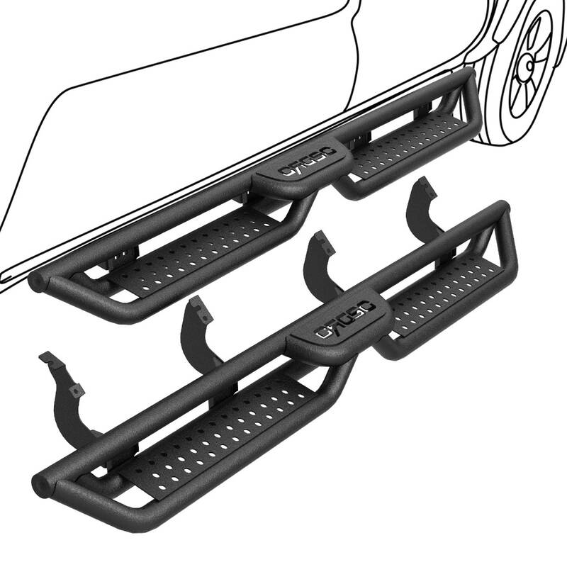 OEDRO® Running Boards for 2022-2025 Toyota Tundra Crewmax Cab with Two Stairs Design All-Steel Build, Bolt-on Side Steps