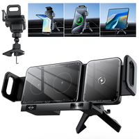 Smart Auto-Rotating Car Phone Mount w/ 15W Fast Wireless Charging | One-Touch Motorized Clamping | Universal Fit for iPhone, ...