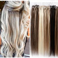 Microlinks Hair Extensions 50g/100s Micro Loop Hair Extensions for Women Micro Ring Micro Beads 100% Real Human Hair Extensio...