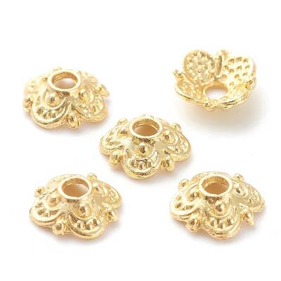 Rack Plating Alloy Flower Bead Caps