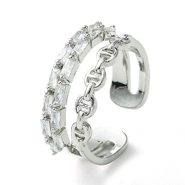 Brass Micro Pave Cubic Zirconia Ring