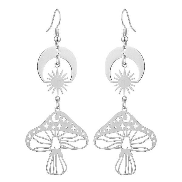 Brass & Stainless Steel Dangle Earrings