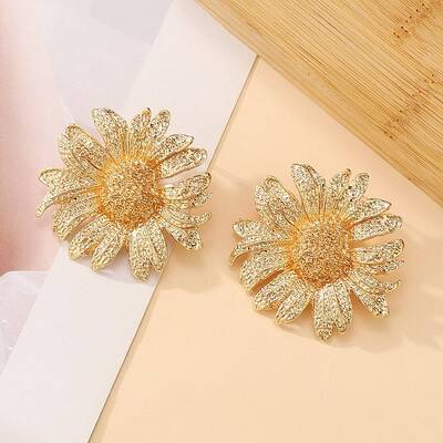 Flower Alloy Stud Earrings for Women