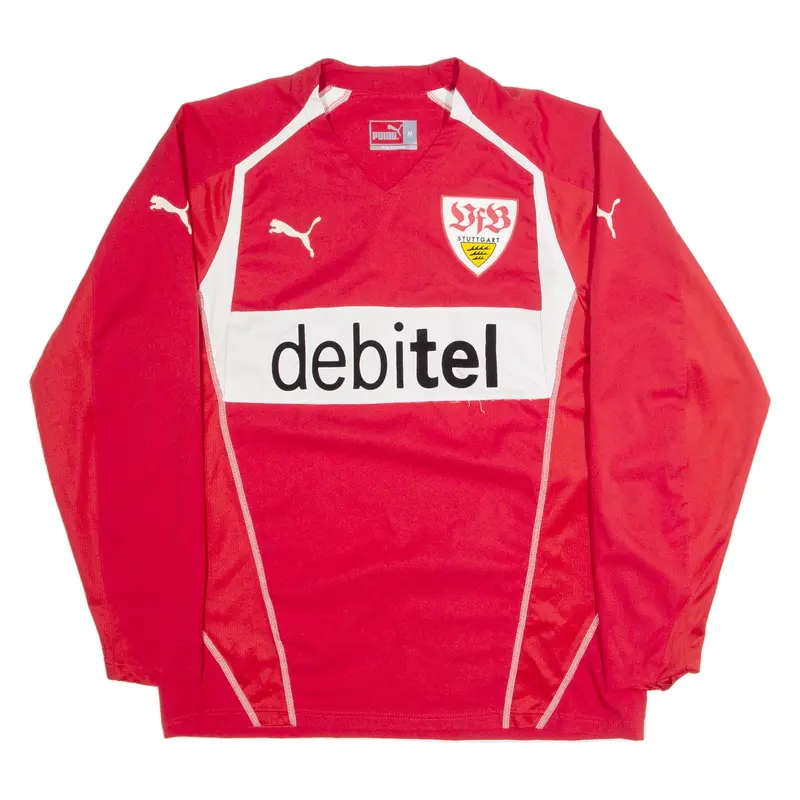 PUMA Stuttgart Mens Jersey Red Long Sleeve V-Neck M