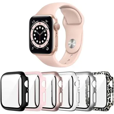 Casual & Stylish Smart Watch Case for Summer Gift, 6 Counts/set Anti-fall Watch Protector Cover, Tempered Film Protective Cov...
