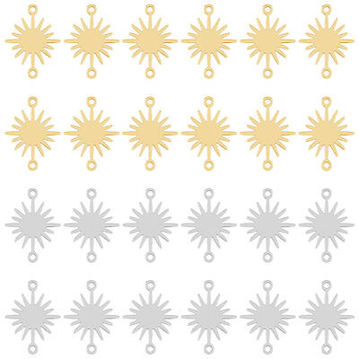 60Pcs 2 Colors Brass Connector Charms