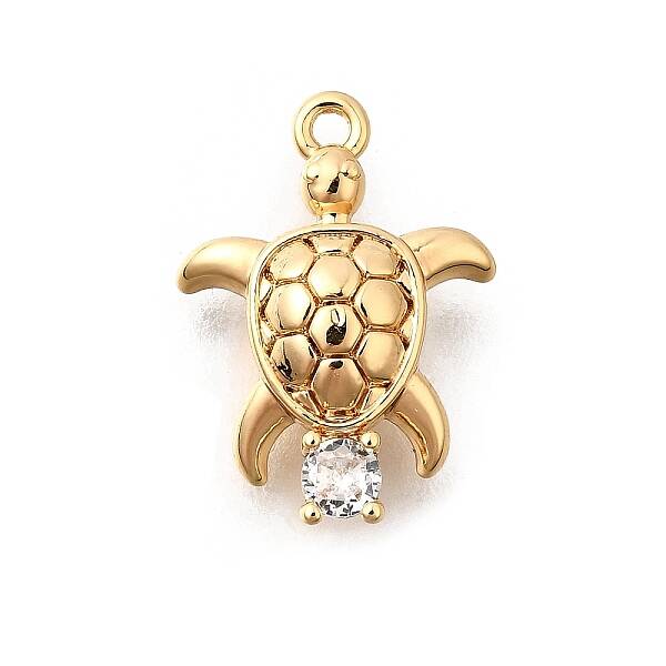 Brass Pave Clear Cubic Zirconia Charms