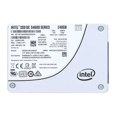 SSDSC2KG240G7 Intel DC S4600 240GB Triple-Level Cell SATA 6Gb/s 2.5-Inch Solid State Drive