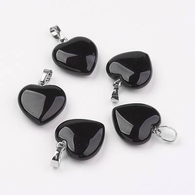 Natural Black Agate Pendants