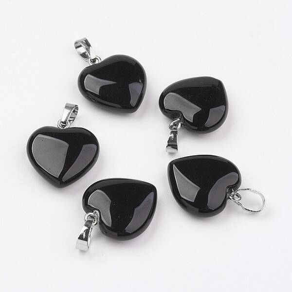 Natural Black Agate Pendants