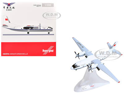 Xian Y-7 Commercial Aircraft CAAC Airlines (B-3457) White with Blue Stripes 1/200 Diecast Model Airplane by Herpa