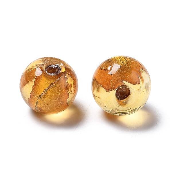 Handmade Silver Foil Glass Beads