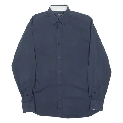 PAUL & SHARK Mens Plain Shirt Blue Long Sleeve L