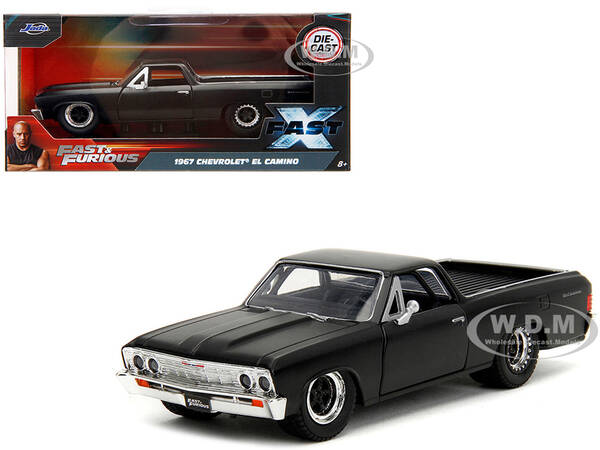 1967 Chevrolet El Camino Matt Black Fast & Furious Series 1/32 Diecast Model Car by Jada