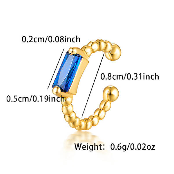 Rectangle Cubic Zirconia Cuff Earrings