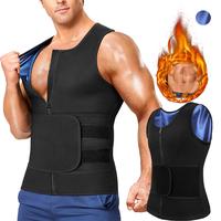 Sauna Vest for Men Waist Trainer Vest with Zipper Workout Sauna Suit with Adjustable Waist Trimmer Belt