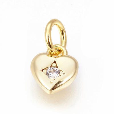 Brass Micro Pave Cubic Zirconia Charms