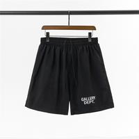 GALLERY DEPT Letter Logo Printed Shorts - Elastic Drawstring Casual Black Shorts for Men and Women, Quick-Drying Polyester Ni...