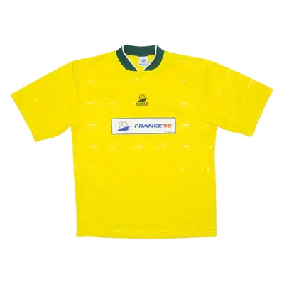 FRANCE 98 Mens Football Shirt Jersey Yellow 90s L