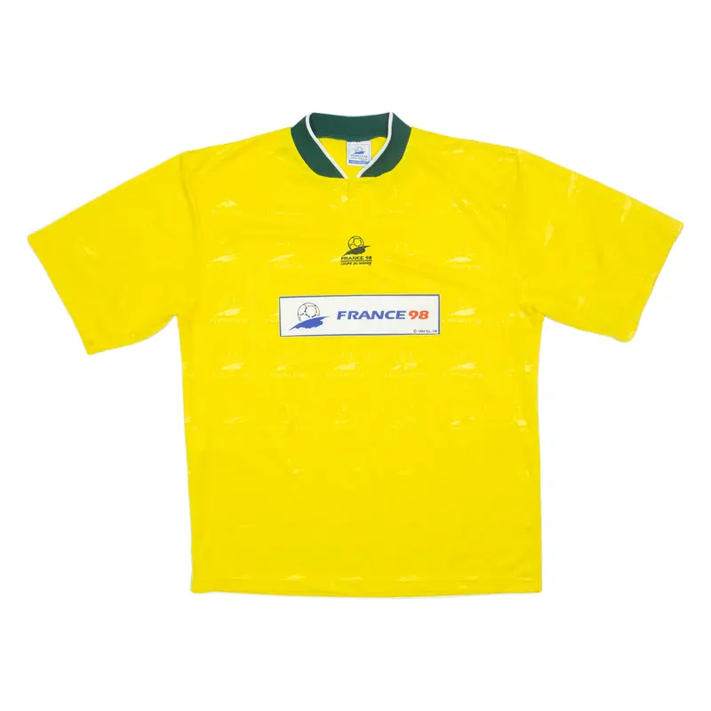 FRANCE 98 Mens Football Shirt Jersey Yellow 90s L