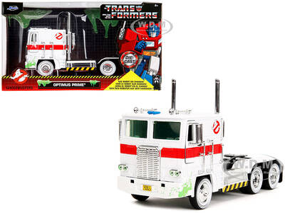 G1 Autobot Optimus Prime Truck White with Robot on Chassis from Transformers TV Series - Ghostbusters (1984) Movie Crossover ...
