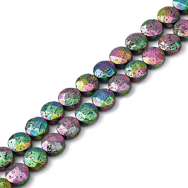 Electroplated Natural Lava Rock Beads Strands