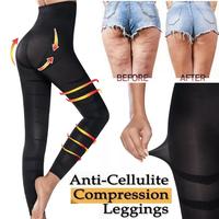 Women's Compression Leggings Anti-Cellulite Body Shaper Pants | High-Waisted Sculpting Tights with Tummy Control and Stretchy...