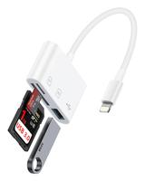 Lightning to SD Card Reader for iPhone iPad, Micro SD Memory Card Reader with USB Camera Adapter Plug and Play Digital Trail ...