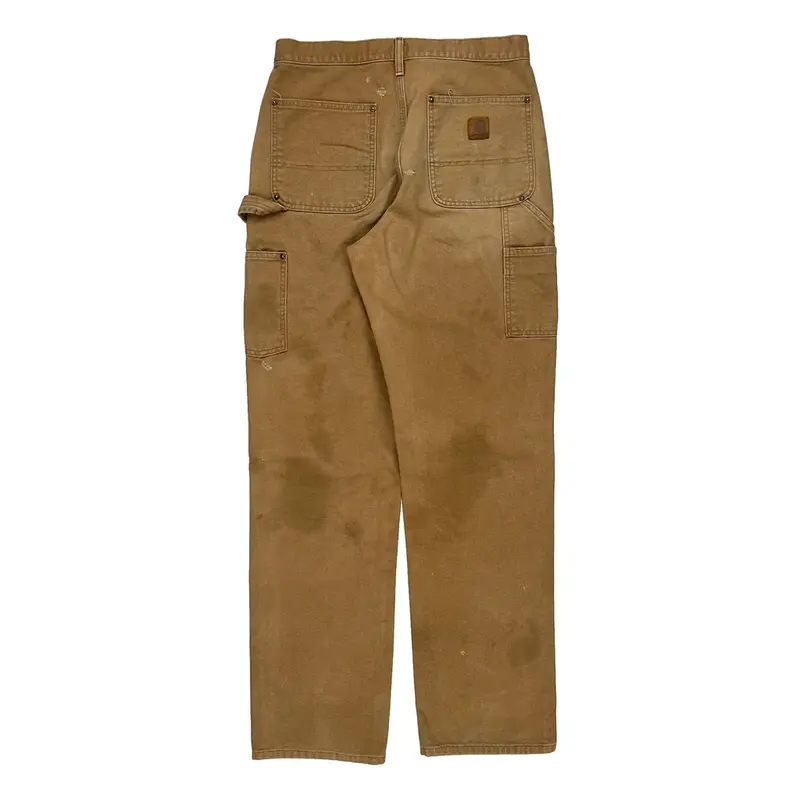 Carhartt Double Knee Carpenter Trousers - 32W 33L Brown Cotton | Size: 32″ waist