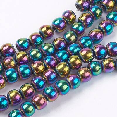 1Strand Grade A Non-Magnetic Synthetic Hematite Beads Strands