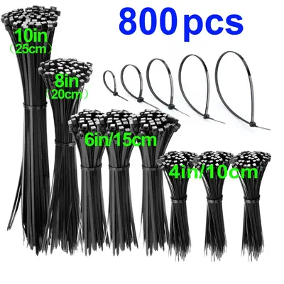 Zip Ties, Convenient Cable Ties with UV Resistant, Portable Self Locking Cable Ties with Sawtooth Design for Tidy Wires Home ...