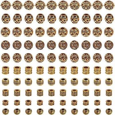 100Pcs 10 Styles Tibetan Style Alloy European Beads