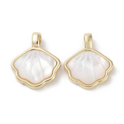 Brass Pave Shell Charms