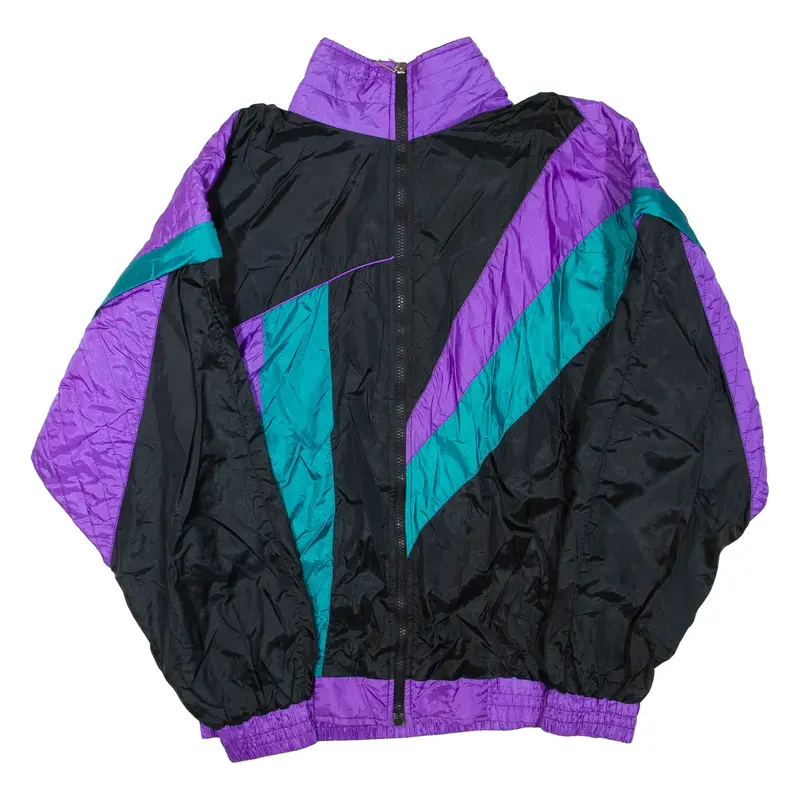 Womens Track Jacket Black Colourblock XL