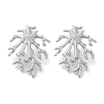 304 Stainless Steel Tree Branch Stud Earrings