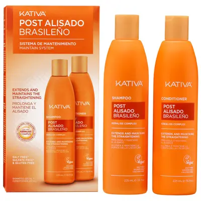 Kativa Post Shampoo + Brazilian smoothing conditioner 2 x 225 ml
