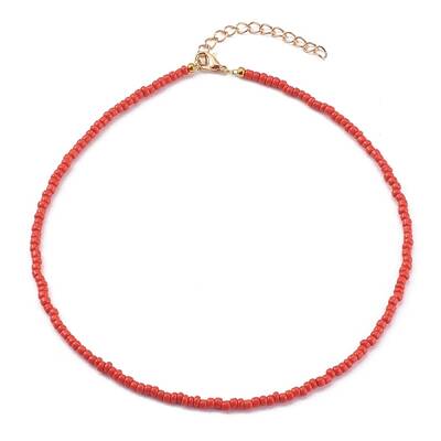 Round Opaque Colours Glass Seed Beaded Necklaces