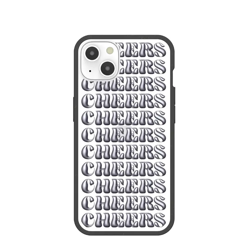 Clear Cheers iPhone 13 Case With Black Ridge
