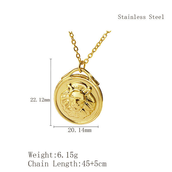Stylish Stainless Steel Lion Pendant Necklaces for Women