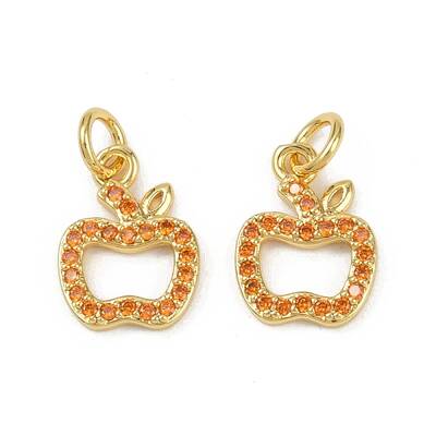 Brass Micro Pave Cubic Zirconia Charms