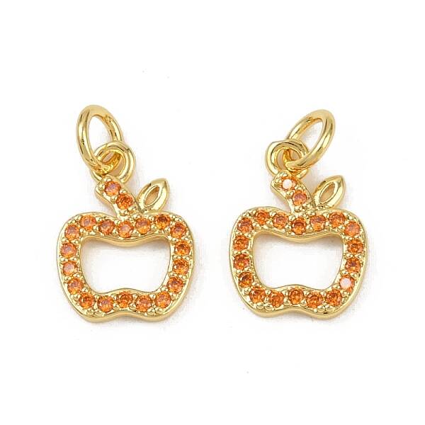 Brass Micro Pave Cubic Zirconia Charms